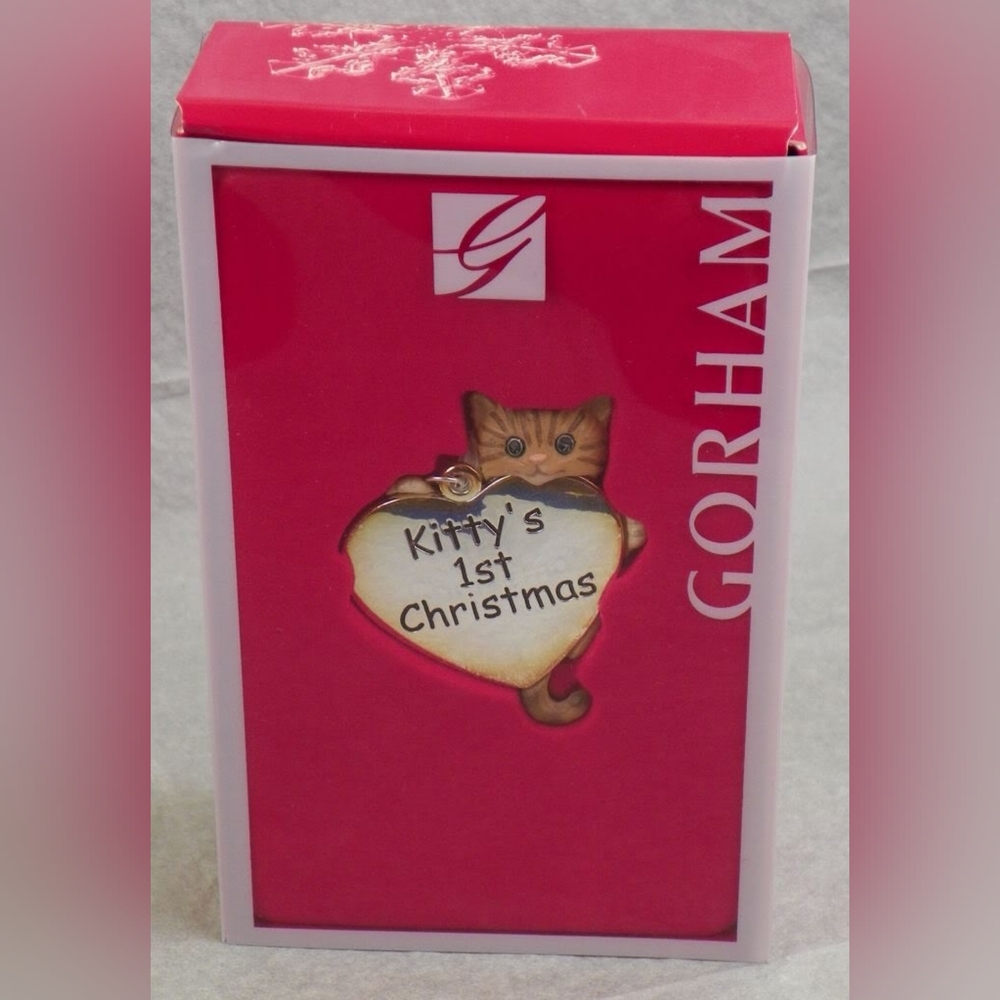 2006 Gorham Kitty's 1st Christmas Ornament Orange Ginger Tabby Cat